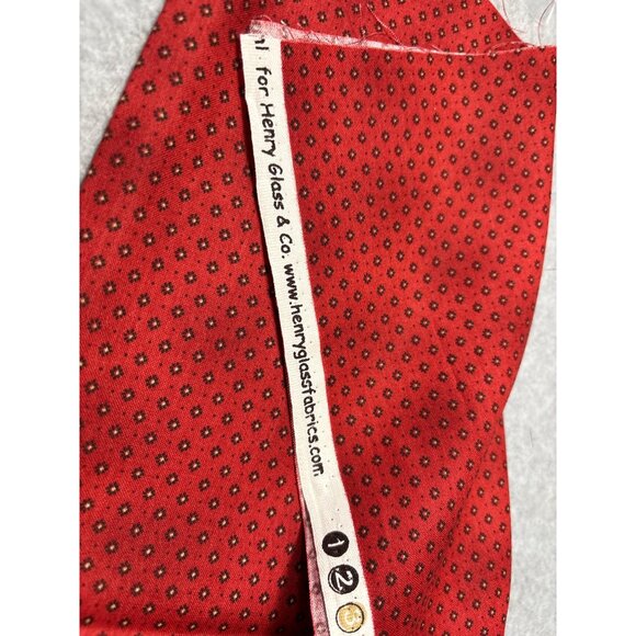 Red Cotton Quilting Fabric by Henry Glass 18x22" Small Black & Yellow Diamond Pa - Picture 4 of 6